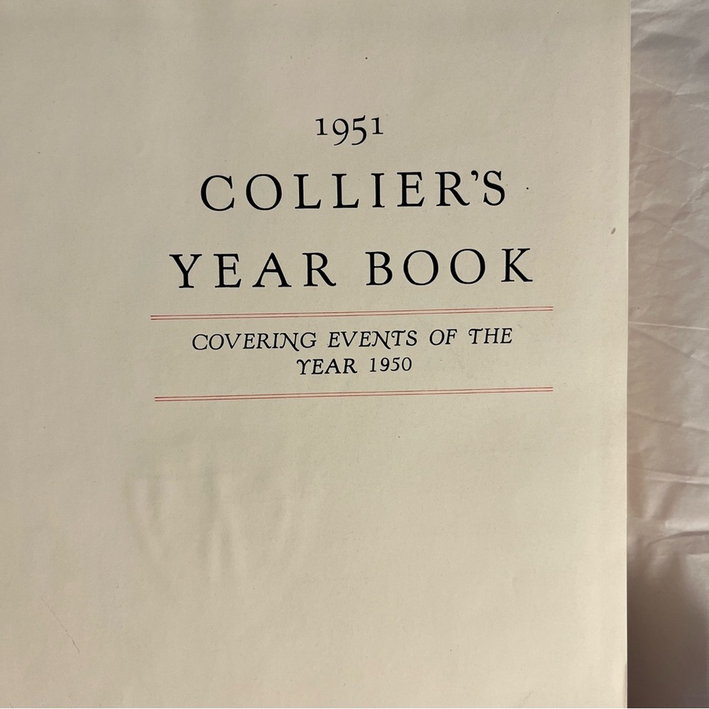 Collier's 1951 Year Book Covering World Events 1950 Hardcover Reference Vintage